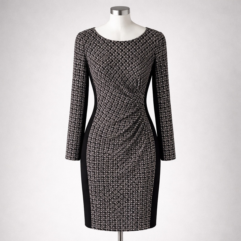 Lauren Ralph Lauren Patterned Long Sleeve Sheath Dress